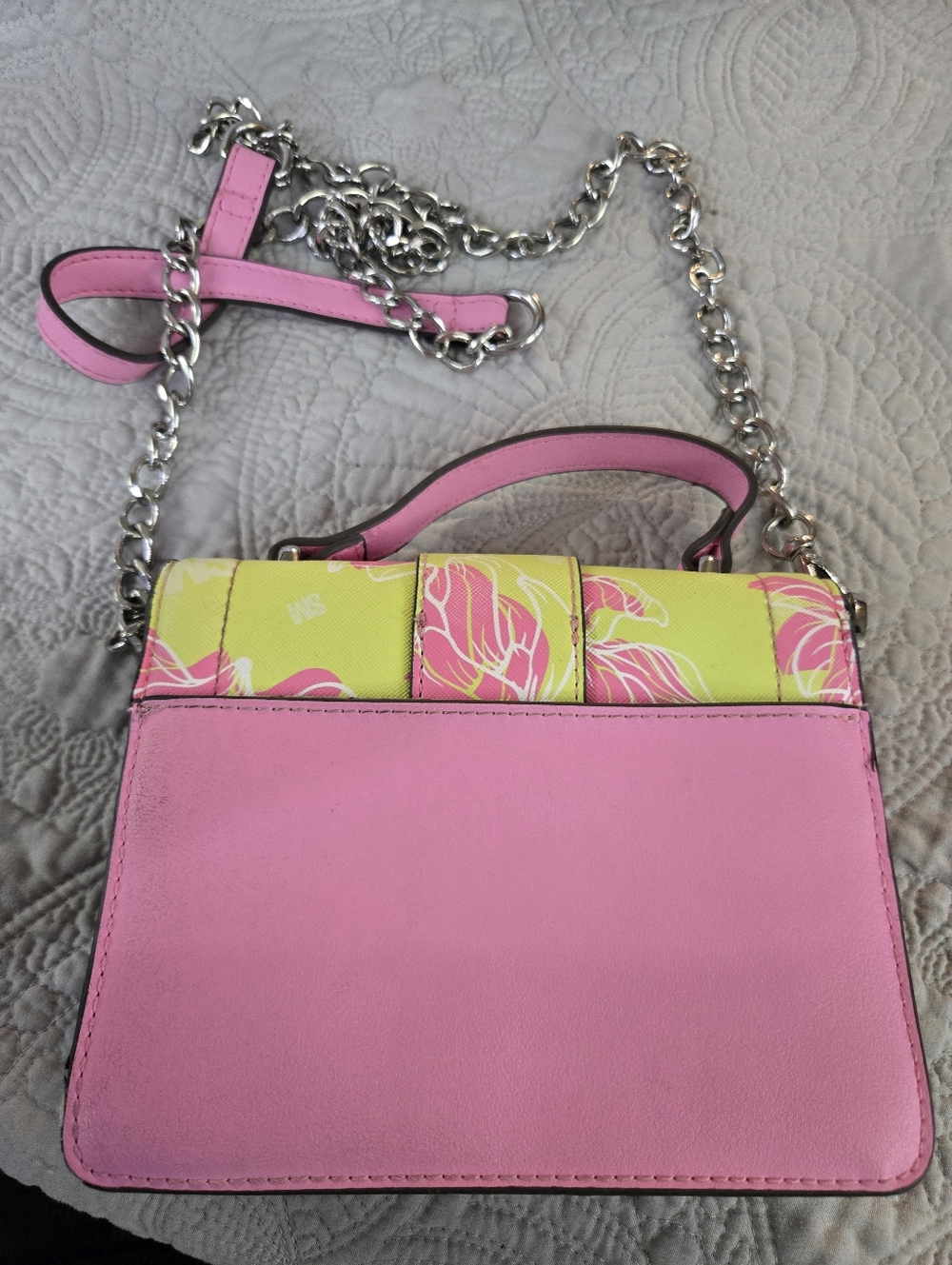Steve Madden Floral Top-Handle Crossbody Bag - Pink & Lime - Picture 2 of 5